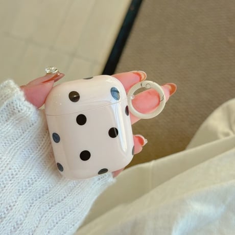 CUTECASE AirpodsPro3ケース ハート柄/水玉模様 エアポッズ4/3 AirpodsPro2/Proカバー ベージュ色 おしゃれ 頑丈 CM5766