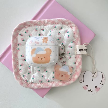 CUTECASE 熊さん Airpods Pro3ケース ギフトにおすすめ Airpods 4/3カバーケース AirpodsPro2/1 キーホルダー付 めっちゃ可愛い CM6373