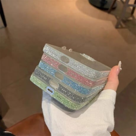 CUTECASE【iPhone15対応】ラメ入り枠 iphone14/13/12promaxカバー キラキラ シンプル オシャレカメラレンズカバー 全面保護 高品質 薄型 黄ばまないCM1877