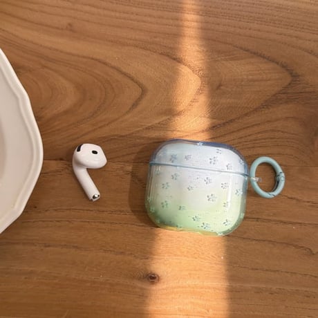 CUTECASE グラデーションカラー AirpodsPro3ケース 花柄 Airpods4/3カバー AirpodsPro第2/1世代 リング付 可愛いCM6365