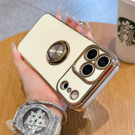 CUTECASE リング付 iPhone17Pro/17ケース スタンド機能 iPhone17Promax/17Airカバー メタルカラー 丈夫 CM5680