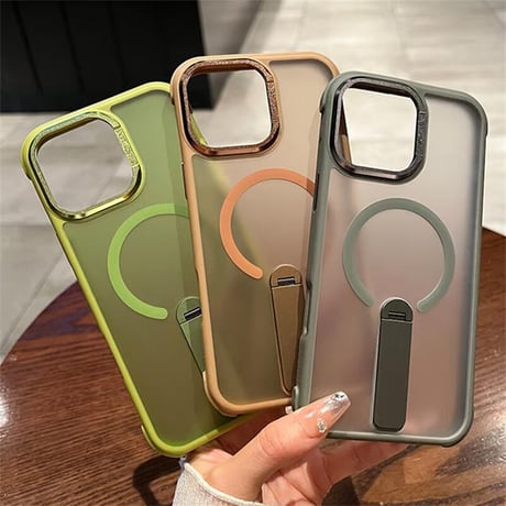 CUTECASE スタンド付 iPhone16Pro/16promaxケース 指紋防止耐衝撃 iPhone15Pro/14promaxカバー Magsafe充電 CM5534