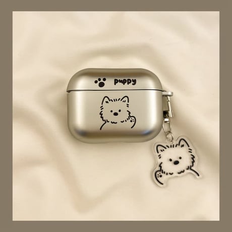 CUTECASEメッキ Airpods Pro3ケース ワンちゃん Airpods4/3カバー pro2/pro1 リング/キーホルダー ギフトにおすすめCM6349