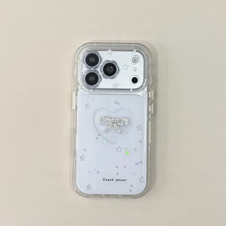 CUTECASE ジュエリーリボン iPhone17/17Proケース 花型カメラカバー iPhone17Promax/16Pro/15カバー ガールズに人気 CM5957