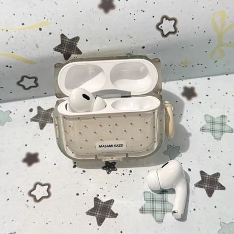 CUTECASE ピンク水玉模様 Airpods Pro3ケース 頑丈 Airpods 4/3カバー AirpodsPro2/1 リング付 韓国っぽ 淡色系 CM6110
