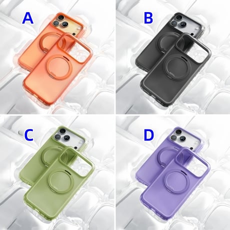 CUTECASE iPhone17pro/17promaxケース4コーナーエアバッグアンチフォールデザイン360度回転MagSafeリングスタンドカバー 超薄型、マット仕上げの背面、黄ばみなしCO3A