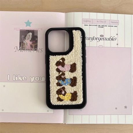 CUTECASE犬ちゃん iPhone16Pro/16ケース ニット 大人可愛い iPhone15Pro/14pro/13カバー 秋冬に流行る 手さわりいい 丈夫CM4714
