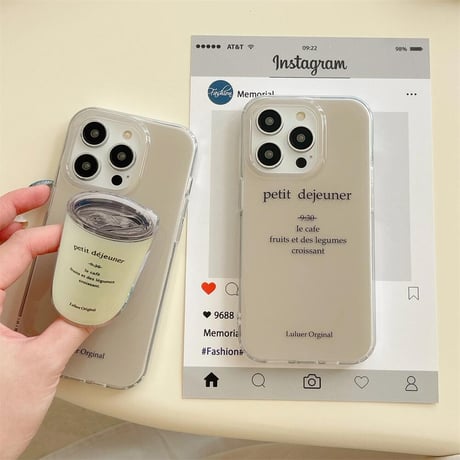 CUTECASE カップグリップ iPhone15/15proケース 英語 iPhone14/13pro/12ケース シック ファッションCM4472