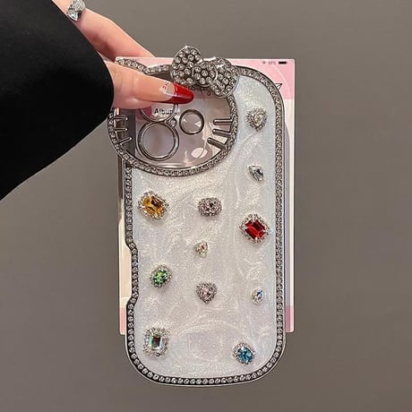 CUTECASEダイヤ/ジュエリー アイフォン16Pro/16ケース キラキラ iPhone15Pro/14/13proカバー ストラップ付 エレガント プレゼントにおすすめCM5209