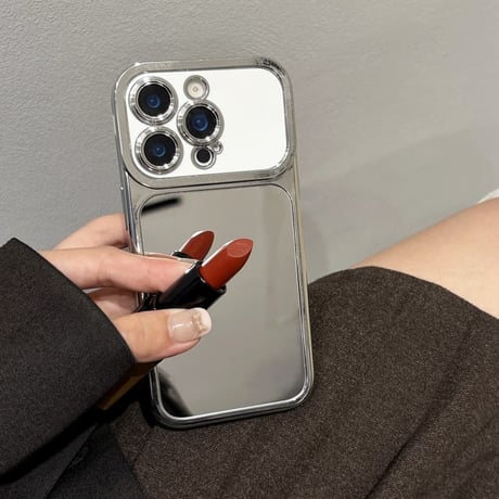 CUTECASE メッキメイク直し鏡 iPhone17pro/17ケース 艶感 iPhone16pro/15ケース カメラカバー カメラコントロールカバー付CM5976
