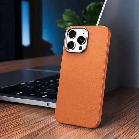 CUTECASEソリッドカラー革素材iPhone16Pro/16ProMaxケース MagSafe クラシック iPhone15Pro/14/13カバー  C6030