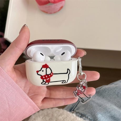 CUTECASEDog Airpods 4ケース 可愛すぎ puppy Airpods3/2カバー Airpodspro2/pro キーホルダー付き ギフトにおすすめCM5026