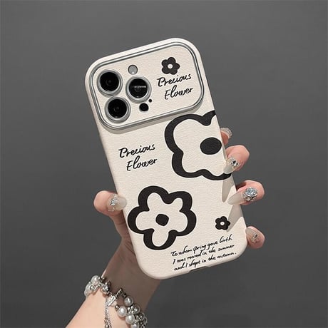 CUTECASE大人可愛い iPhone16/16Proケース 花柄 iPhone15/14Pro/13/12ケース 韓国風 指紋防止 CM4654