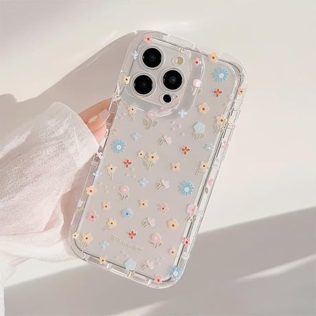 CUTECASE花柄 iPhone15/15proカバー グリップ付き iPhone14promax/13pro/12ケース 可愛い 女子力高いCM4468