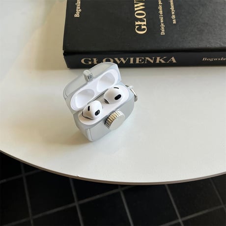 CUTECASEシルバー Airpods3/2ケース マグネットボタン AirpodsPro2/Pro1カバー リング付 ギフトにおすすめ CM4533