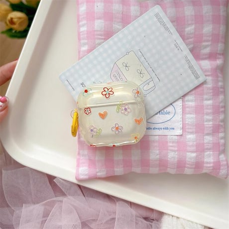 CUTECASE韓国っぽい Airpods4ケース 花柄 AirpodsPro2ケース エアーポッズ3/2 かわいい ギフトにおすすめCM5559