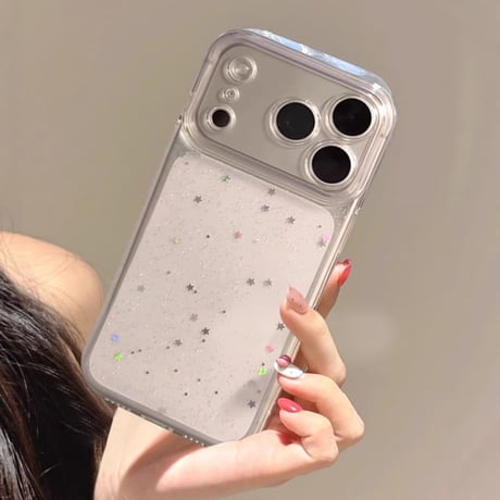 CUTECASE iPhone17Proケース キラキラ星ラメ iPhone17/Air/ProMaxケース 透明感 ソフト 使いやすいCM5883