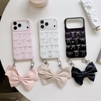 CUTECASE リボン持ち手 iPhone17Pro/17ケース 光沢感リボン柄 iPhone16Promax/15pro/14ケース 甘めコーデ CM6412
