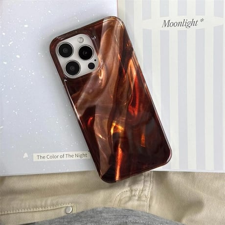 CUTECASE 琥珀色 iPhone16pro/17ケース 暈し染めカラー iPhone15/14promaxカバー キラキラ光る オシャレ 大人可愛い CM5631