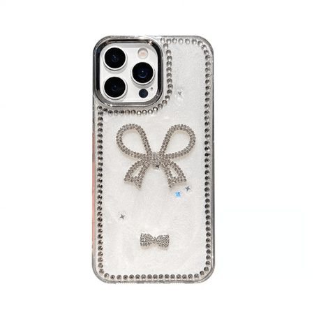 CUTECASEジュエリーリボン アイフォン16/16proケース パールストラップ iPhone15pro/14/13proカバー 可愛い 高級感CM5298