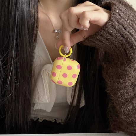 CUTECASE 韓国っぽい AirpodsPro3ケース 水玉模様 Airpods3/pro2カバー 可愛い リング付 ガールズに人気CM5824