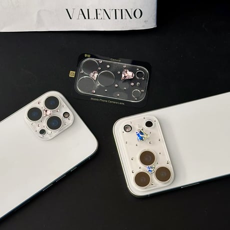 CUTECASEダイヤカメラカバー iPhone17 iPhone17Pro iPhone17ProMax ガラス保護フィルム キラキラ おしゃれ きれい 人気CM6069