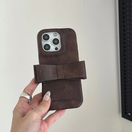 CUTECASE リボンスタンド iPhone17pro/17ケース 革製 高級感 iPhone16ProMax/15/14カバー 耐衝撃 多機能 秋冬人気品CM6051