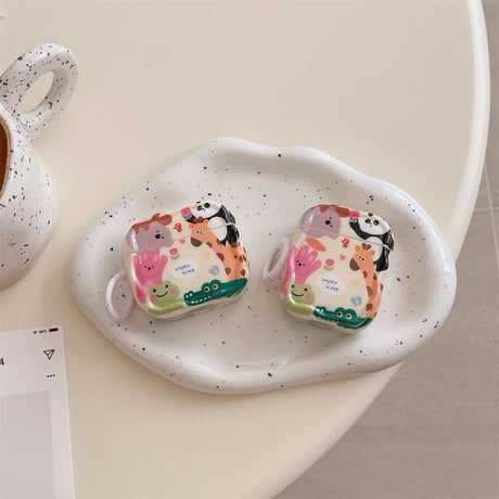 CUTECASE 動物柄 Airpodspro2/pro1ケース うねうね Airpods3/2カバー 可愛い ギフトにおすすめCM4465