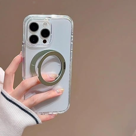 CUTECASEMagSafeリングスタンド iPhone16Pro/16ケース 透明 iPhone15Pro/14Pro/13ケース 多機能品質よい 四角耐衝撃CM5178