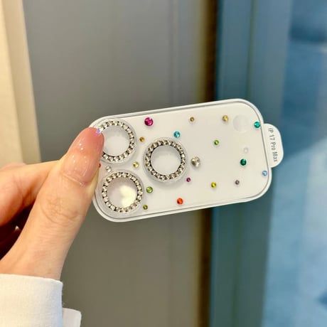 CUTECASE ダイヤレンズカバー iPhone17ProMax/17Pro キラキラ ガラスレンズフィルム 美しい ハンドメイド 耐久性あるCM5904