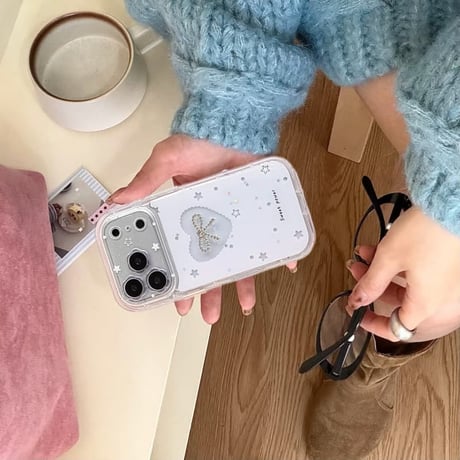 CUTECASE ジュエリーリボン iPhone17/17Proケース 花型カメラカバー iPhone17Promax/16Pro/15カバー ガールズに人気 CM5957