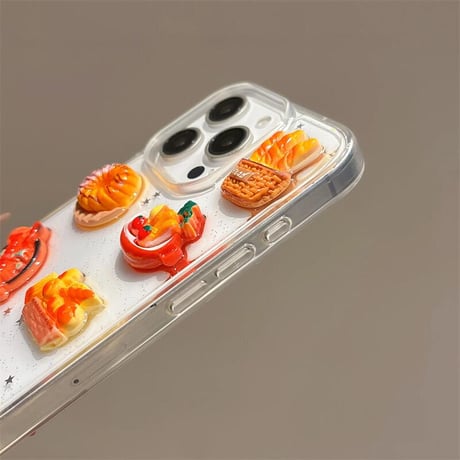 CUTECASE ピザ/ドーナツ iPhone16pro/16ケース クリア iPhone15pro/14/13pro/12カバー 大人可愛い プレゼントにおすすめCM5269