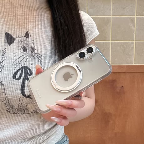 CUTECASEグラデーションカラー iPhone17Pro/17ケース MagSafeリングスタンド iPhone16Pro/15pro/14ケース 高透明 高品質CM6504