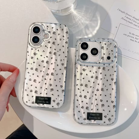 CUTECASE黒色花柄 iPhone17Pro/17ケース おしゃれキラキラ感 iPhone16Pro/15ケース 存在感あるCM6351