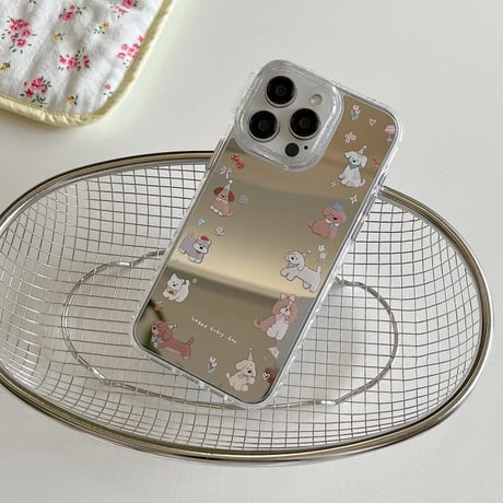 CUTECASE 動物柄フレーム ミラー iPhone17Pro/17ケース ラメいり iPhone16Pro/15ケース かわいい 春夏コーデCM6334