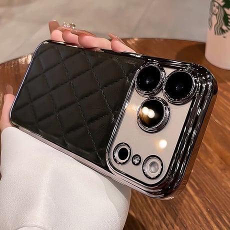 CUTECASE上品iPhone17Promaxケースレザー レンズ保護フィルム付 iPhone17Pro/16Pro/15カバー オトナ可愛い キルティングデザイン CM5849