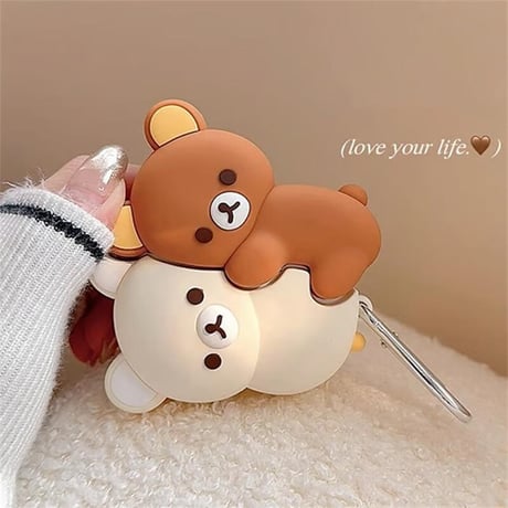 CUTECASE熊ちゃん Airpods４ケース ギフトにおすすめ Airpods3/Pro2ケース airpodsproカバー 大人可愛い シリコンCM5177