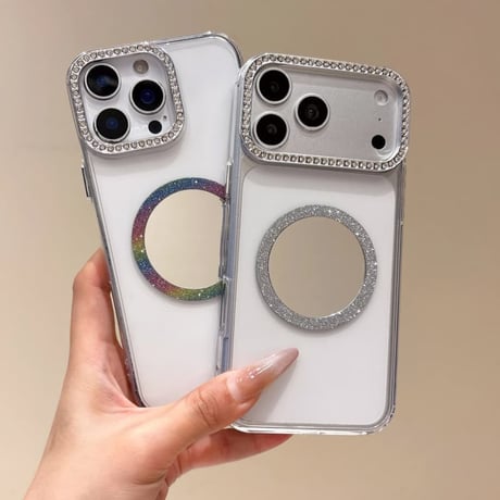 CUTECASE MagSafe対応ミラーiPhone17Pro/17ケース ジュエリーデコ iPhone16Pro/Air/15ProMaxケース かわいい オシャレCM6518