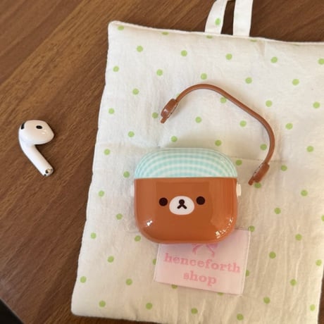 CUTECASE クマさん Airpods Pro3ケース スタンド機能付 Airpods4/3カバー pro2/pro1 可愛すぎ 便利 ペアお揃いコーデにおすすめCM6089