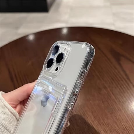 CUTECASE iPhone16/16Proケース カード収納 クリアiPhone15plus/14/13proケース 黄ばまない シンプル 高品質 CM4624