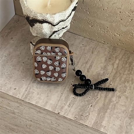 CUTECASEヒョウ柄ストロベリー Airpods 4ケース シリコン可愛い Airpods3/2カバー Airpodspro2/pro リング/リボンキーチェーン 丈夫CM4938