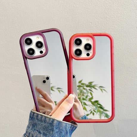 CUTECASE鏡付 iPhone15/15proケース キラキラ iPhone14pro/13/12カバー シンプル風 便利丈夫CM4057