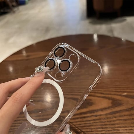 CUTECASE iPhone16Promax電話ケースMagSafe対応 iPhone15/15proケース クリア 高透明度 レンズフイルム付シンプル 高品質 ハードケースCM3481