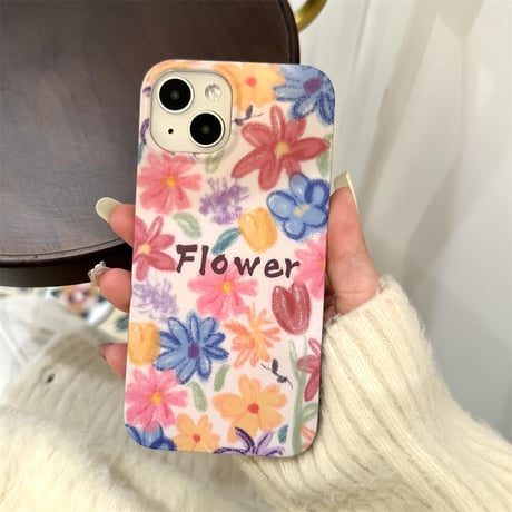 CUTECASE絵画花柄iPhone15Promaxケース 綺麗 iPhone14Pro/13proカバー キラキラ 高品質 お揃い 女子力上がるC6021