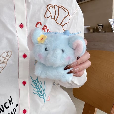 CUTECASE 象ぬいぐるみ AirpodsPro3ケース ふもふも Airpods3/pro2カバー 柔らかい 可愛い ギフトにおすすめCM5842