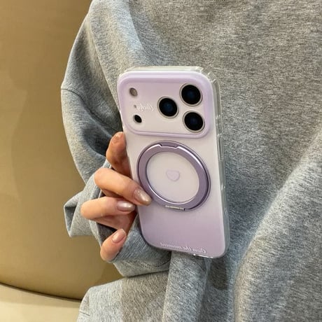 CUTECASE 360度回転可MagSafeリング iPhone17プロケース ハート柄 iPhone17Promax/16Pro/15ケース グラデーションカラー 耐衝撃頑丈CM6093
