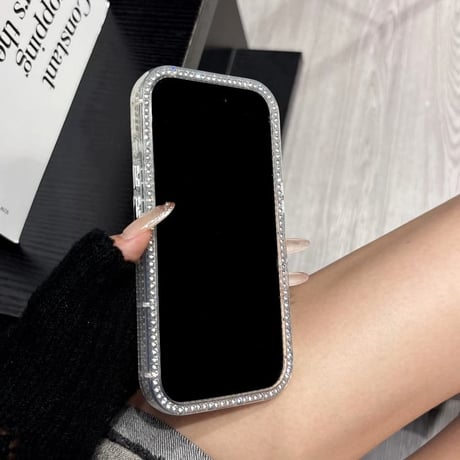 CUTECASE 光るハート柄 iPhone17Promaxケース ジュエリーライン iPhone16Promax/15pro/14ケース キラキラ 可愛すぎるCM6393