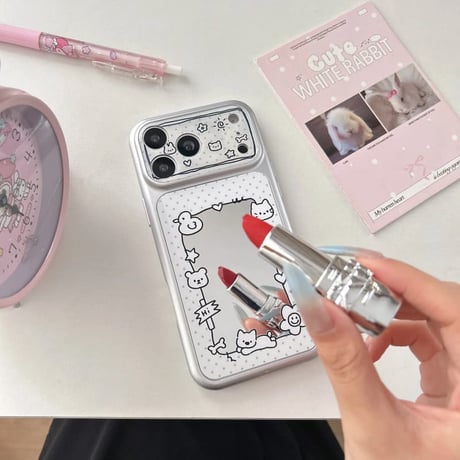 CUTECASE 動物柄 ミラー iPhone17Promaxケース メッキ iPhone17Pro/16/15ケース かわいい 春夏コーデCM6326