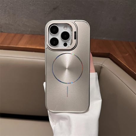 CUTECASEスタンド付 Magsafe充電 iPhone16/16proケース キラキラ光る iPhone15promax/14/13カバー 高級感多機能便利CM5480