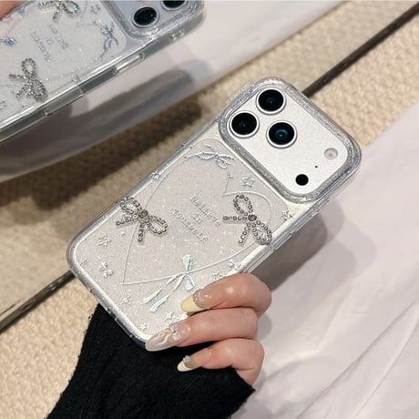CUTECASE ガールズに人気 iPhone17Pro/17ケース ジュエリーリボン キラキラ iPhone17ProMax/16Pro/15カバー オシャレ 可愛い CM5935